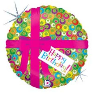 BT Foil Holographic 18" Pink Bow Birthday