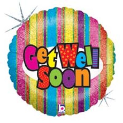 BT Foil Holographic 18" Get Well Stripes