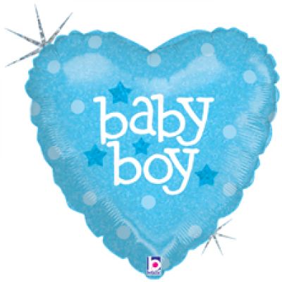 BT Foil Holographic 18" Baby Boy Heart