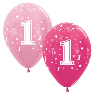 DTX (Sempertex) Printed Latex 50/30cm Metallic Pink Assortment #1