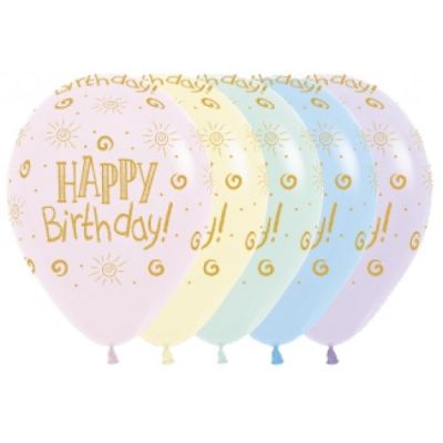 DTX (Sempertex) Balloon 50/30cm Matte Pastel Happy Birthday Sunshine