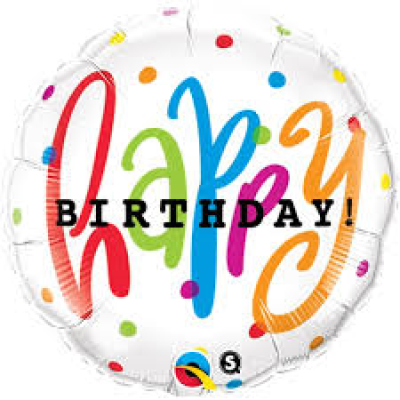 Qualatex Foil 45cm (18") Happy Birthday Dots