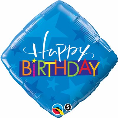 Qualatex Foil 45cm (18") Birthday Blue Stars