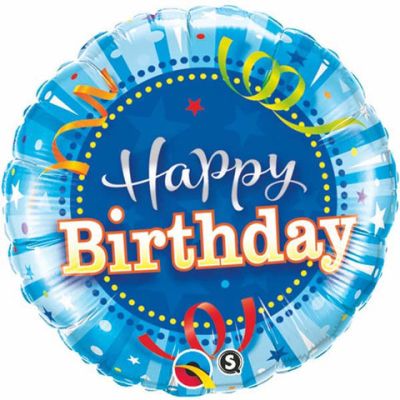 Qualatex Foil 45cm (18") Birthday Bright Blue (Discontinued)