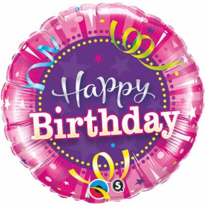 Qualatex Foil 45cm (18") Birthday Hot Pink (Discontinued)