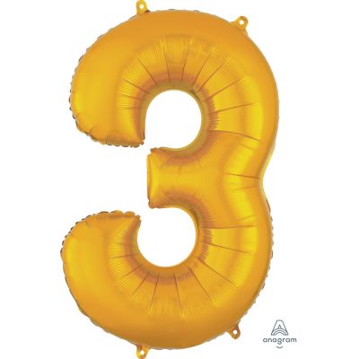 Anagram Foil 86cm (34") Gold Number 3