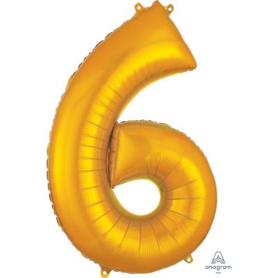 Anagram Foil 86cm (34") Gold Number 6