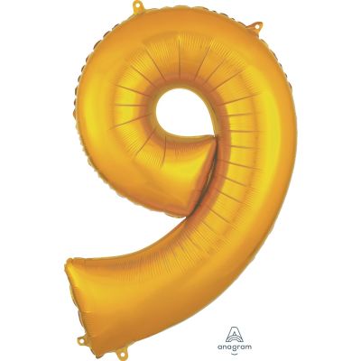 Anagram Foil 86cm (34") Gold Number 9