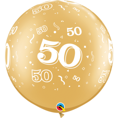 Qualatex Printed Latex 2/90cm (3ft) 50-A-Round (Gold)